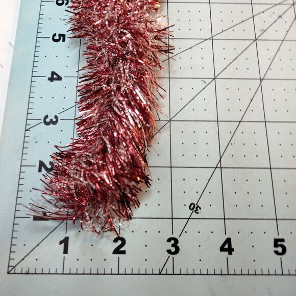 Red Tinsel Garland Parade Decoration Holiday Christmas 27 ft - Picture 3 of 4